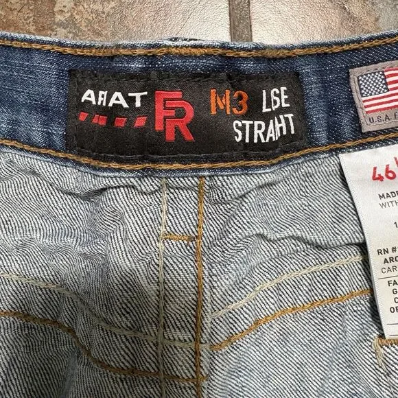 Ariat FR M3 Jeans Lot 2 Mens 46x30 Loose Straight Blue Denim Work Fire Resistant - Picture 4 of 7